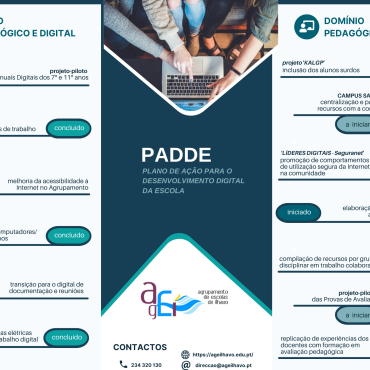 Folheto PADDE – Plano de Ação para o Desenvolvimento Digital das Escolas do Agrupamento de Escolas de Ílhavo 2021/23